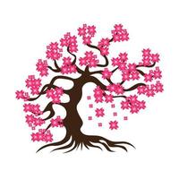 decoratieve bloeiende kersen sakura boom vectorillustratie vector