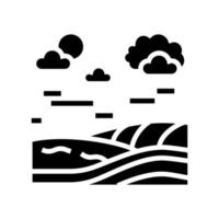 weide land glyph pictogram vectorillustratie vector