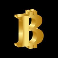 goud 3d luxe bitcoin valuta symbool vector