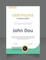 evenement organisator waardering certificaat ontwerpsjabloon. vectordiploma met aangepaste copyspace. afdrukbaar document voor prijzen en erkenning vector