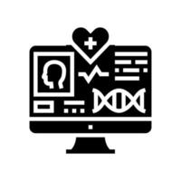 telehealth onderzoek glyph pictogram vectorillustratie vector