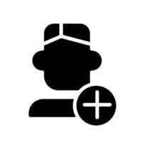 werving zwart glyph-pictogram. huurproces. Human Resources Management. vacature. bedrijfswerknemer. silhouet symbool op witte ruimte. solide pictogram. vector geïsoleerde illustratie