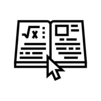 lezen online onderwijs boek lijn pictogram vectorillustratie vector