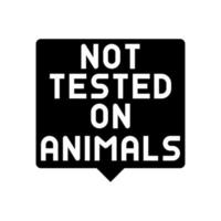 niet getest op dieren glyph pictogram vectorillustratie vector