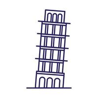 Pisa toren Italiaans monument vector