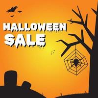 illustratie vectorafbeelding van halloween, perfect voor cadeaubon, social media banner, enz vector