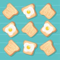 eieren gebakken en brood toast vector