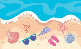 zomer iconen op het strand vector