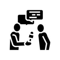 interview journalist glyph pictogram vectorillustratie vector