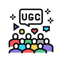 openbare sociale media gebruikers ugc kleur pictogram vectorillustratie vector