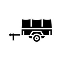 vervoer aanhangwagen glyph pictogram vectorillustratie vector
