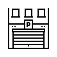 gebouw parkeerplaats lijn pictogram vectorillustratie vector