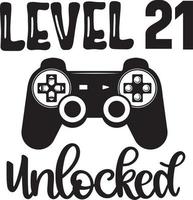 level 21 ontgrendeld vector, geboortedag vector, game vector