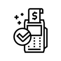 accepteer betaling pos terminal lijn pictogram vectorillustratie vector