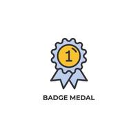 vector teken van badge medaille symbool is geïsoleerd op een witte achtergrond. pictogram kleur bewerkbaar.