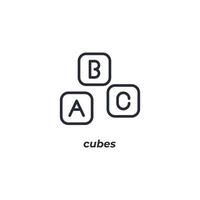 vector teken van kubussen symbool is geïsoleerd op een witte achtergrond. pictogram kleur bewerkbaar.