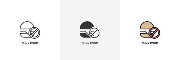 junkfood icoon. lijn, solide en gevulde omtrek kleurrijke versie, omtrek en gevuld vectorteken. idee symbool, logo afbeelding. vectorafbeeldingen vector