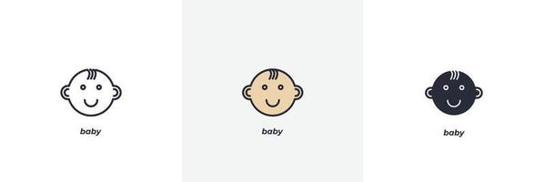 baby icoon. lijn, solide en gevulde omtrek kleurrijke versie, omtrek en gevuld vectorteken. idee symbool, logo afbeelding. vectorafbeeldingen vector