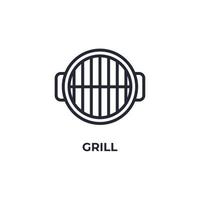 vector teken van grill symbool is geïsoleerd op een witte achtergrond. pictogram kleur bewerkbaar.