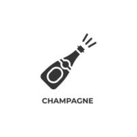 vector teken van champagne symbool is geïsoleerd op een witte achtergrond. pictogram kleur bewerkbaar.