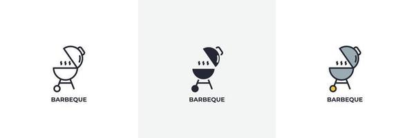 barbecue icoon. lijn, solide en gevulde omtrek kleurrijke versie, omtrek en gevuld vectorteken. idee symbool, logo afbeelding. vectorafbeeldingen vector