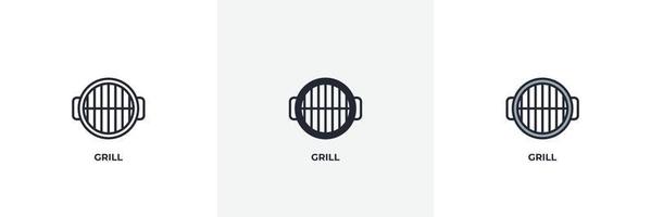 grill icoon. lijn, solide en gevulde omtrek kleurrijke versie, omtrek en gevuld vectorteken. idee symbool, logo afbeelding. vectorafbeeldingen vector