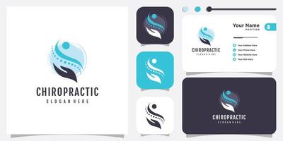 chiroptactisch logo-ontwerppictogram voor premium vector in de gezondheidszorg