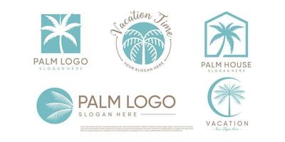 palm logo-ontwerpcollectie met creatief element concept idee vector