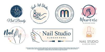 nagellogo-ontwerp voor schoonheid en mode premium vector