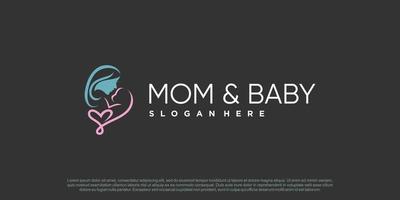 moeder en baby logo ontwerp vector met creatief uniek concept