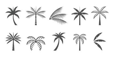 set van palm logo pictogram vector met creatief element