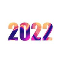 ontwerpdatum 2022 geïsoleerd op witte achtergrond vector