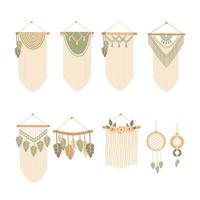 esthetische hangende decoratie macramé set collectie vector