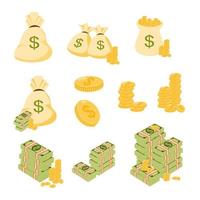 geld dollar illustratie set collectie vector