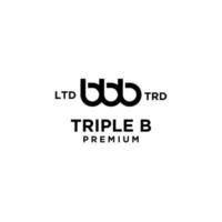 triple b bbb letter logo pictogram ontwerp vector