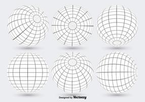 Witte Globe Grid Vectoren