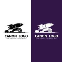 kanon logo vector icoon, leger oorlogswapen, bom, explosief, koninklijke wacht, retro vintage