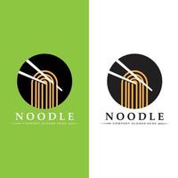 een verzameling noedellogo-inspiratie. Chinees eten en kom ontwerpsjabloon. retro concept illustratie vector