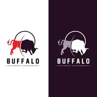 bizon stier buffel logo vector pictogram, boerderij dieren vintage retro logo ontwerp