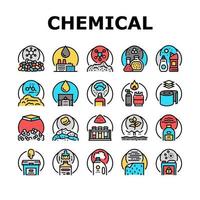 chemische industrie productie pictogrammen instellen vector