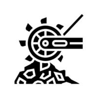 graafmachine mijnbouw machine glyph pictogram vectorillustratie vector