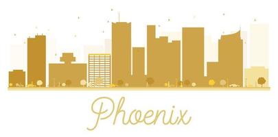 phoenix city skyline gouden silhouet. vector