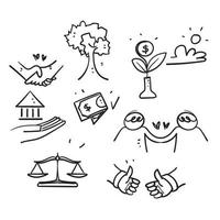 hand getrokken doodle esg milieu sociaal bestuur gerelateerde illustratie vector
