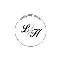 eerste lh logo monogram brief minimalistisch vector