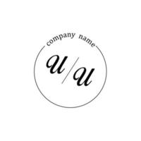 eerste uu logo monogram brief minimalistisch vector