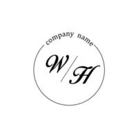 eerste wh logo monogram brief minimalistisch vector