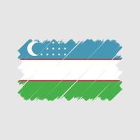 Oezbekistan vlag borstel. nationale vlag vector