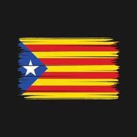 Catalonië vlag penseelstreken. nationale vlag vector