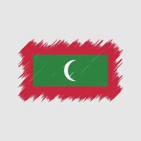 Maldiven vlag borstel. nationale vlag vector