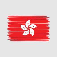 hong kong vlag penseelstreken. nationale vlag vector
